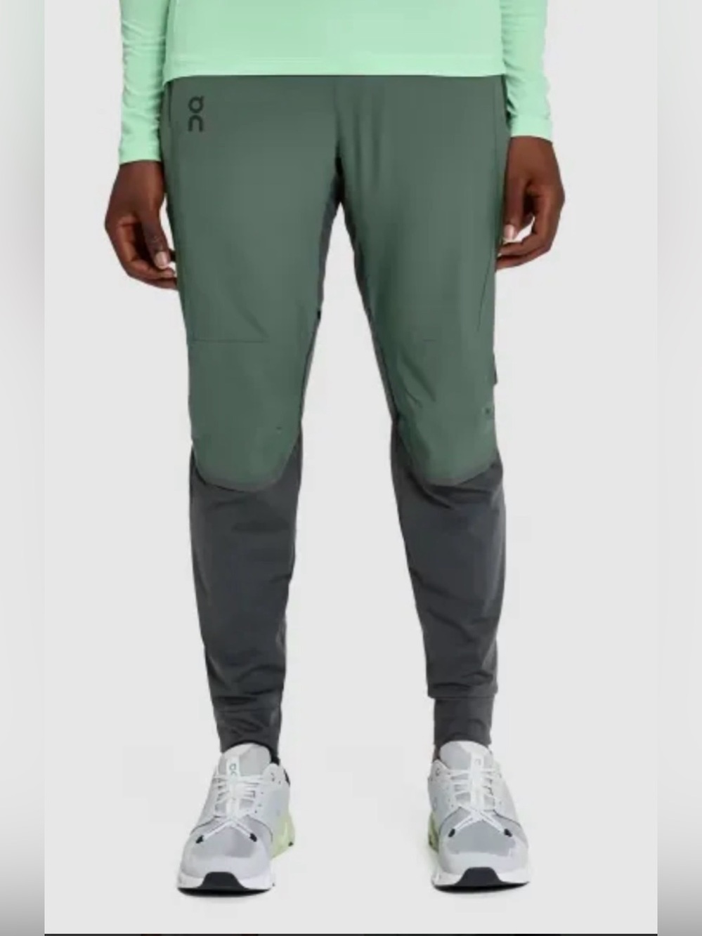 Mens On Running Pants, green Gray, size Large
